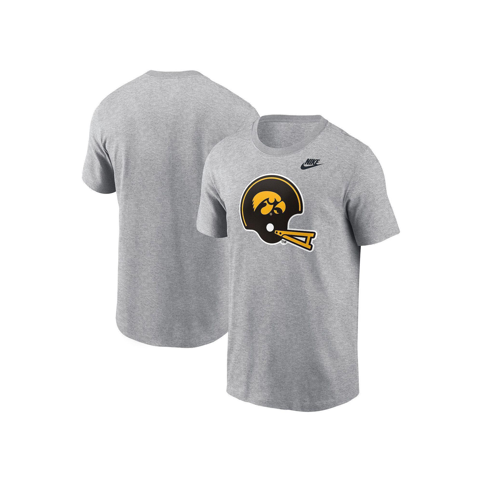 Mens Nike Heather Gray Iowa Hawkeyes Legacy Helmet T-Shirt Product Image