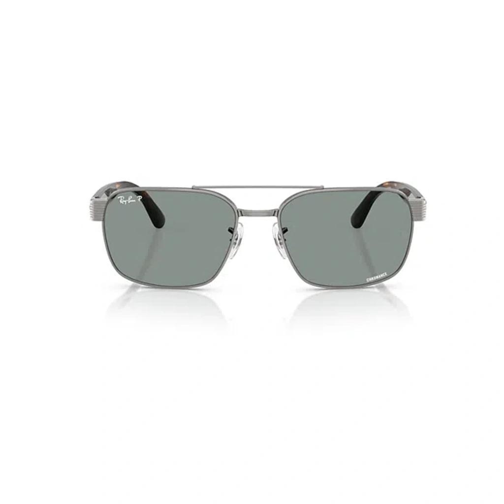 RAY BAN Rb3751ch Chromance Sunglasses Havana Frame Blue Lenses Polarized 61-17 Product Image