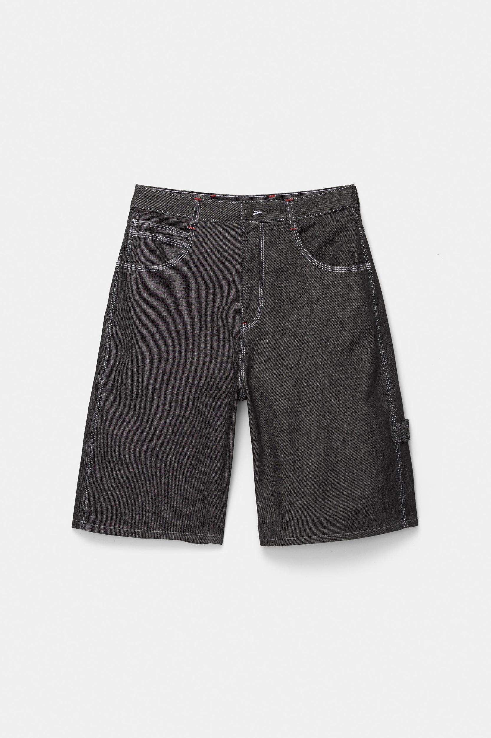 Super baggy denim carpenter Bermuda shorts Product Image