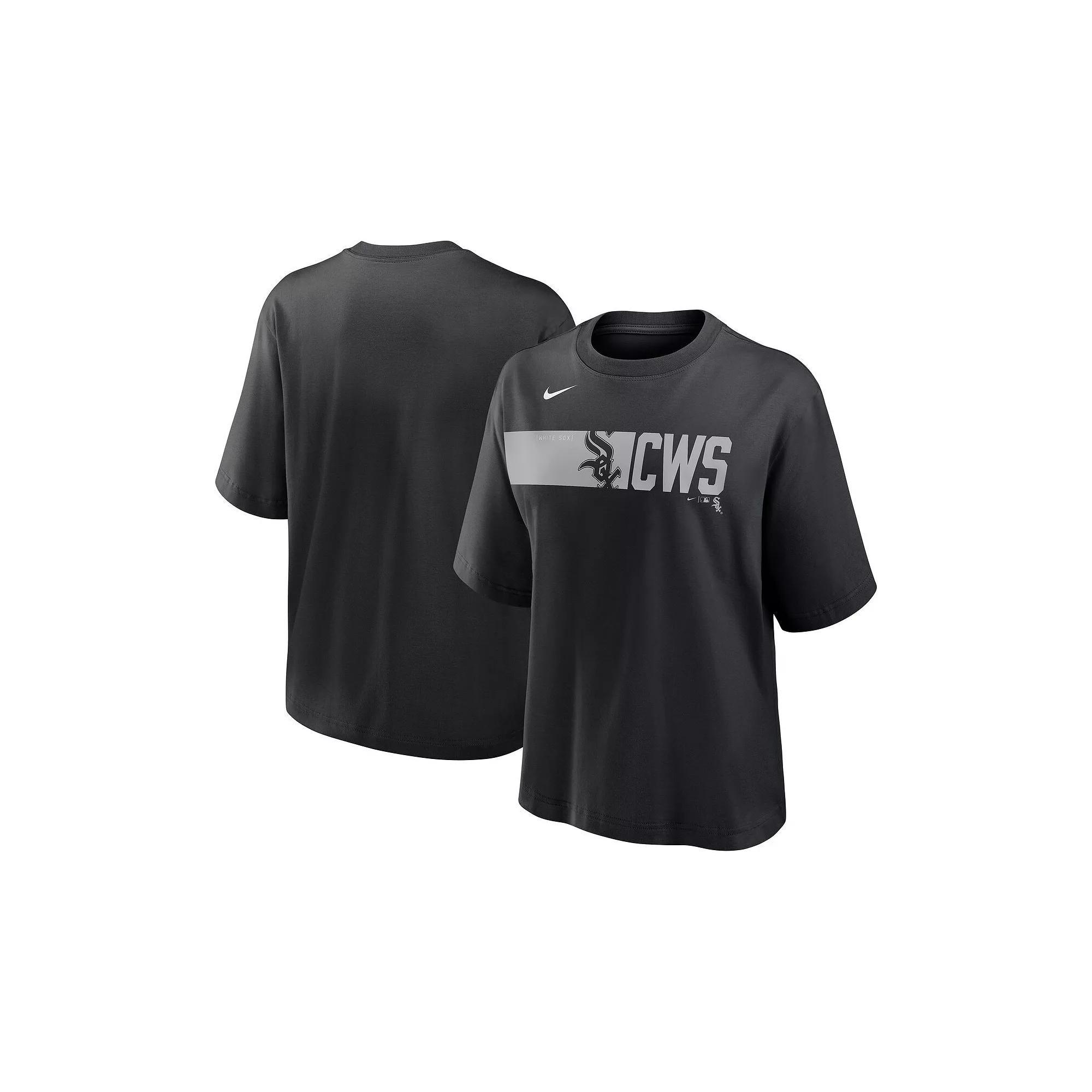 Women's Nike Black Chicago White Sox Team Knockout Boxy T-Shirt,  Product Image