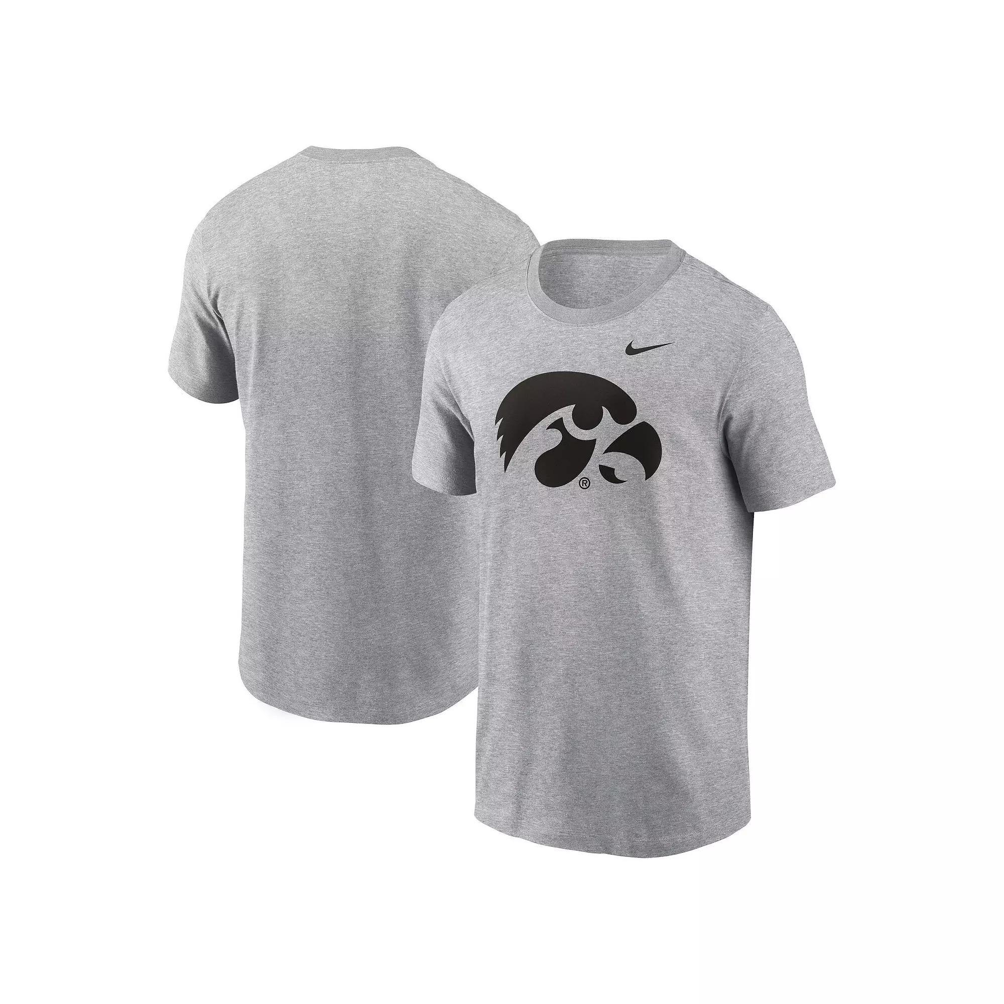 Men's Nike Heather Gray Iowa Hawkeyes Primetime Evergreen Logo T-Shirt, Size: XL, Grey Product Image