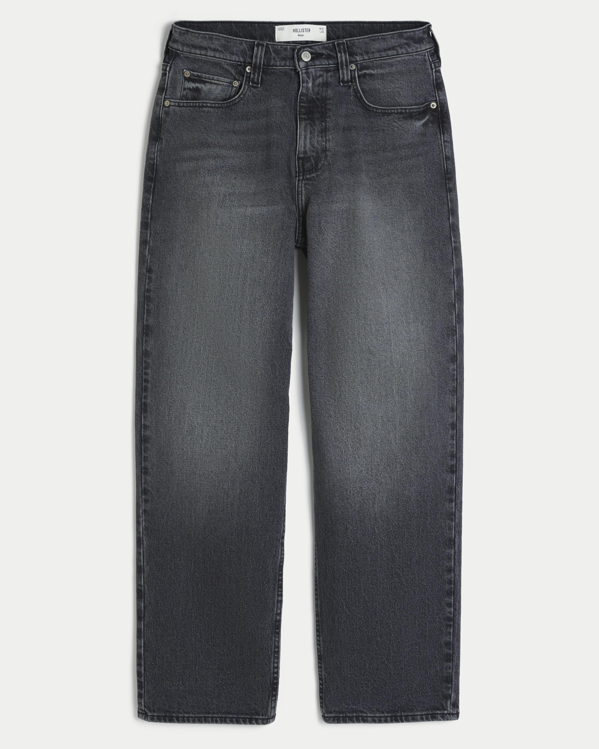 Washed Black Baggy Jeans Product Image