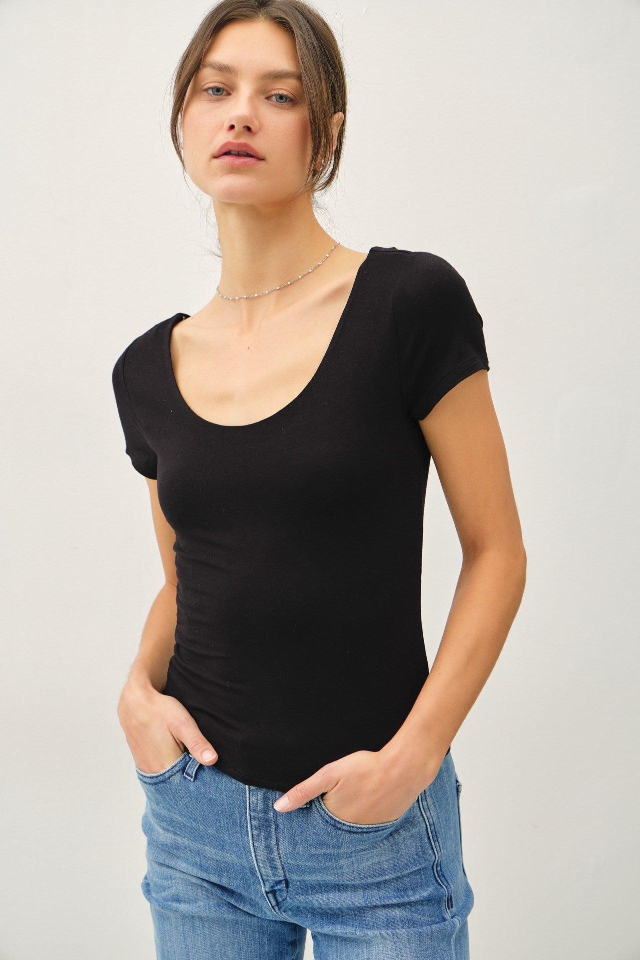 UB BASICS: EASY DOES IT SCOOP NECK TOP Product Image