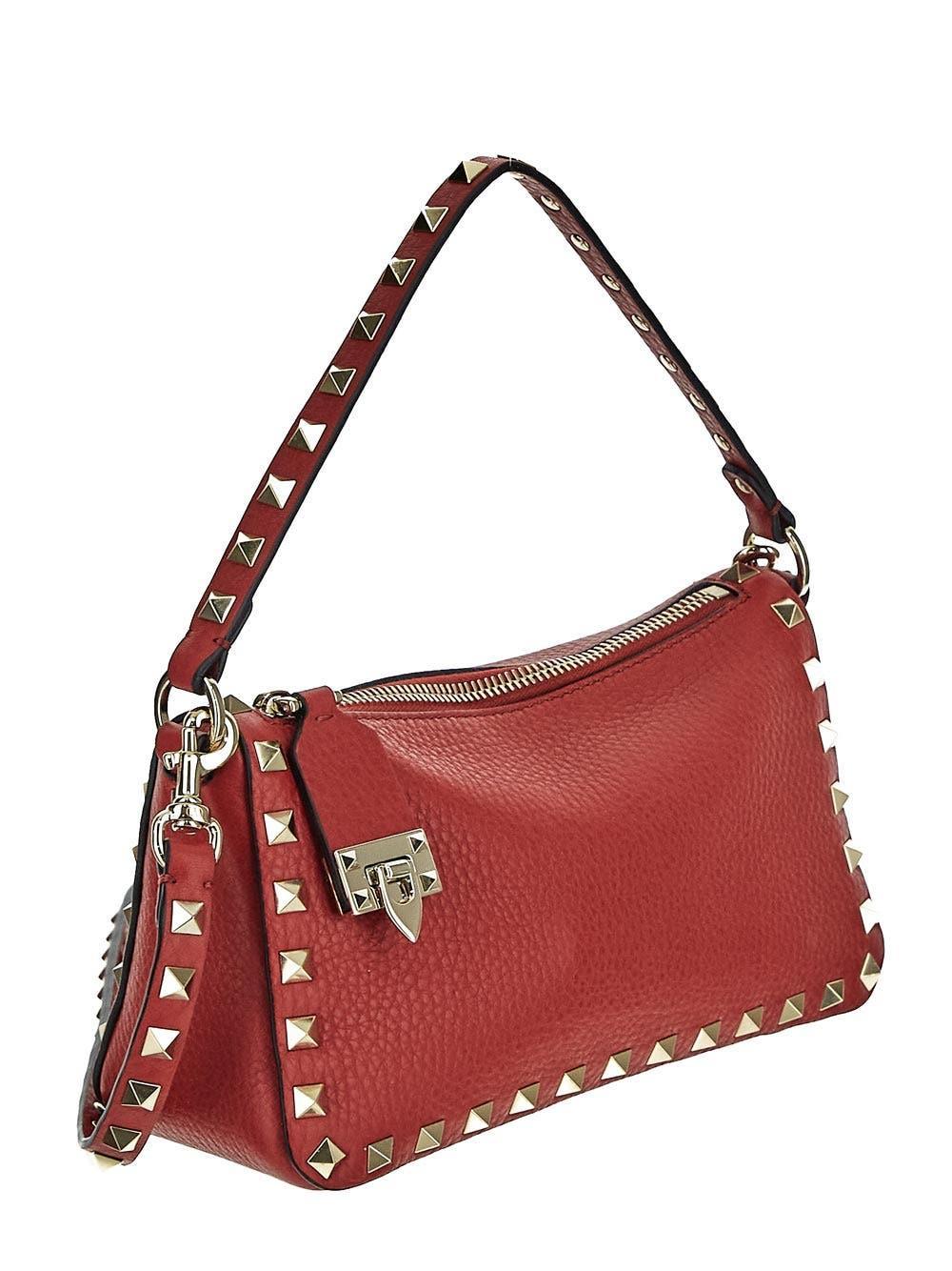 VALENTINO GARAVANI Rockstud Zip In Red Product Image