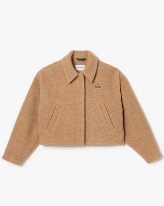 Cropped Oversized Pure Wool Jacket Product Image