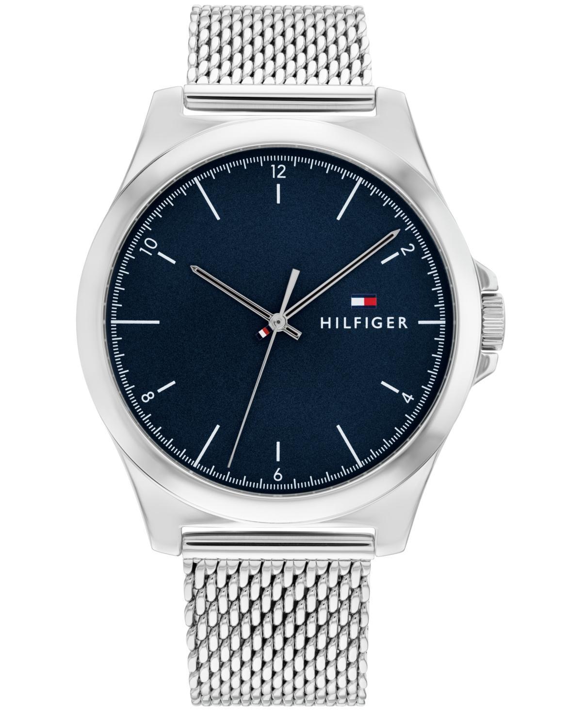 Tommy Hilfiger Mens Three Hand Silver-Tone Stainless Steel Watch 42mm Product Image