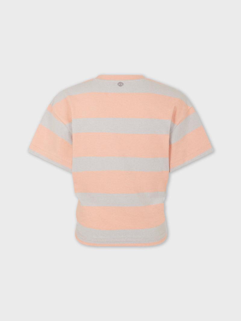 PEACH STRIPED TEE-SHIRT PIERCING IN COTTON JERSEY Product Image