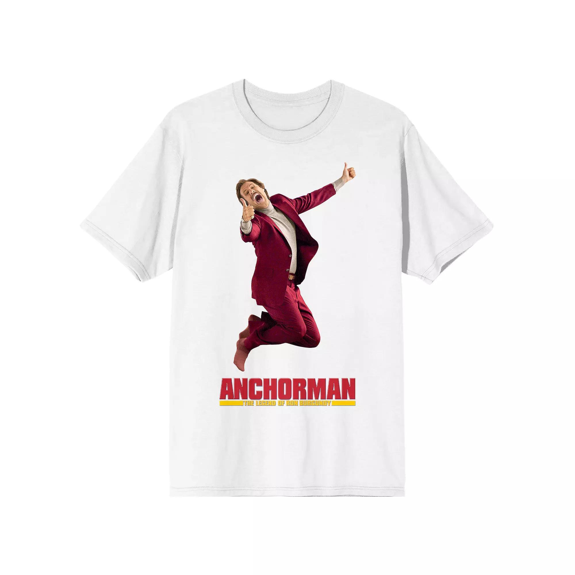 Men's Anchorman Ron Burgundy Logo Short Sleeve Graphic T-Shirt, Size: Medium, White Product Image