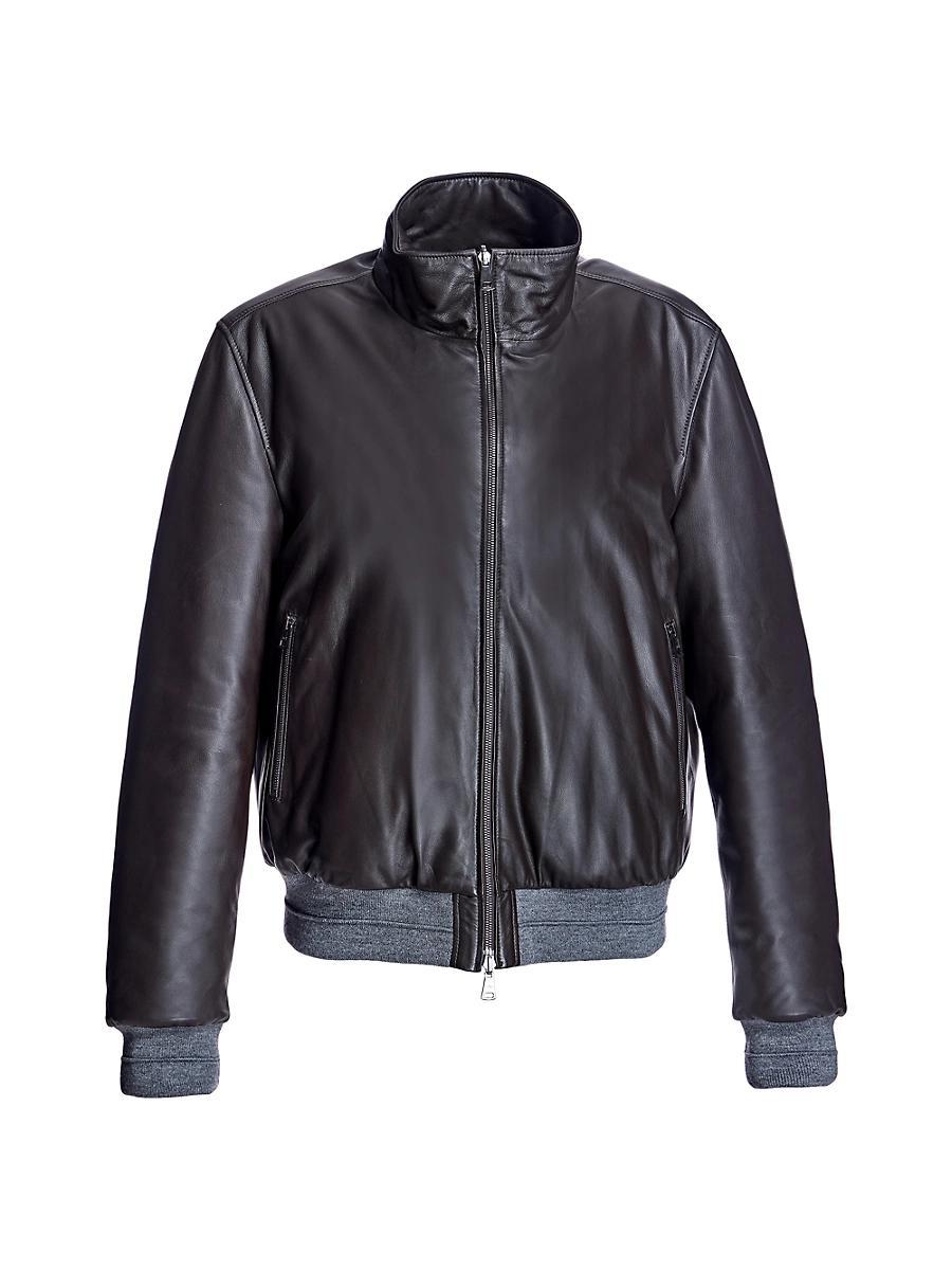 Mens Reversible Leather Jacket Product Image