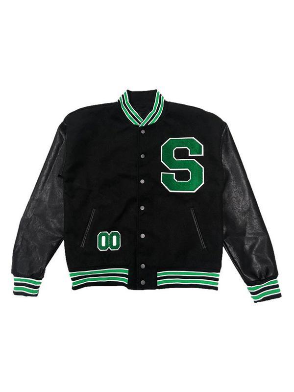 Oversized Logo Varsity Jacket Product Image