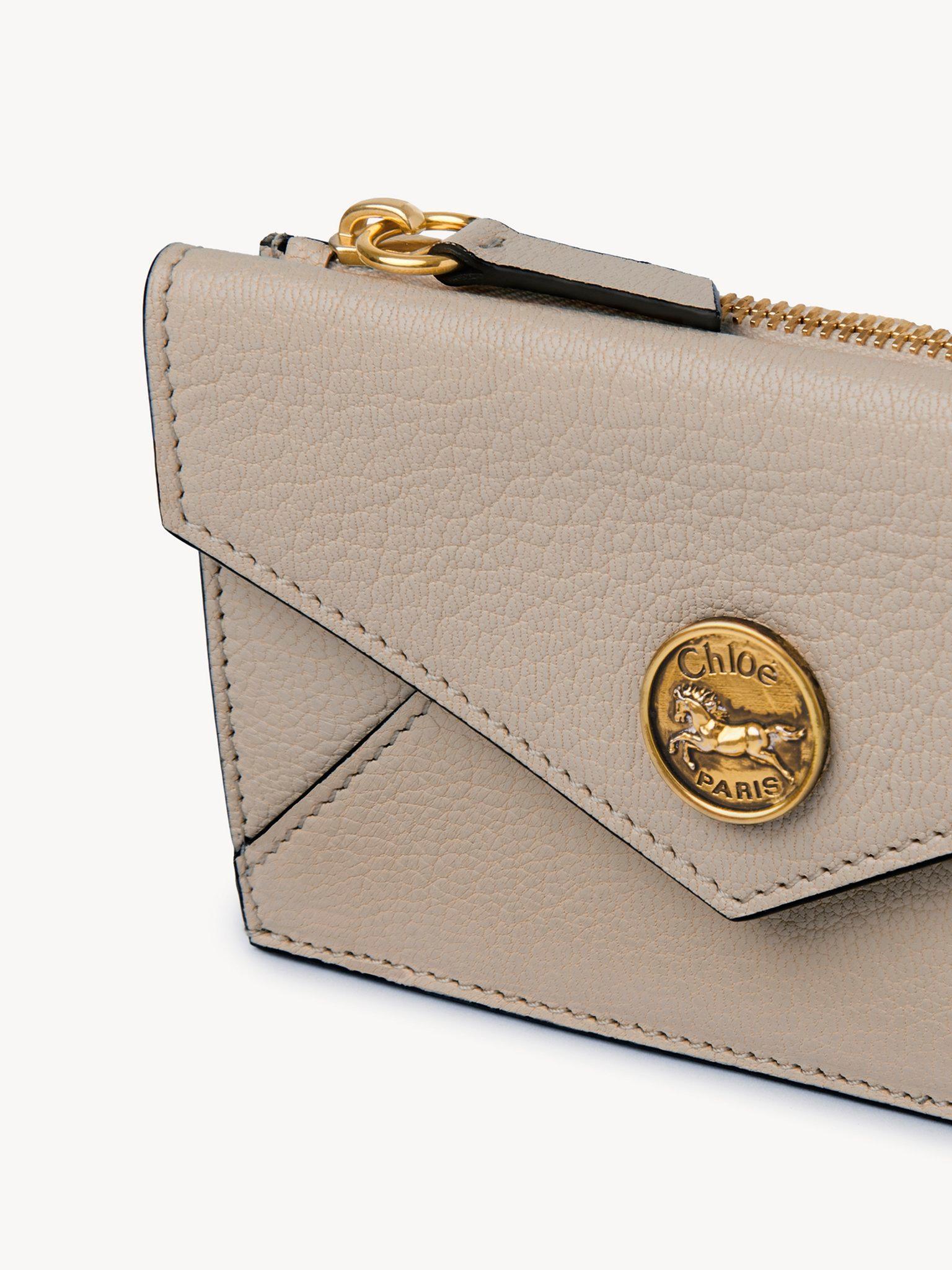 Small Envelope purse with card slots in grained leather Product Image