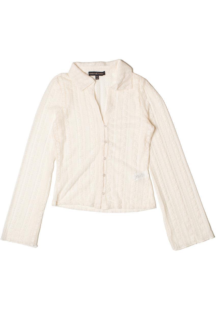 Long Sleeve Lace Button Up Shirt Product Image