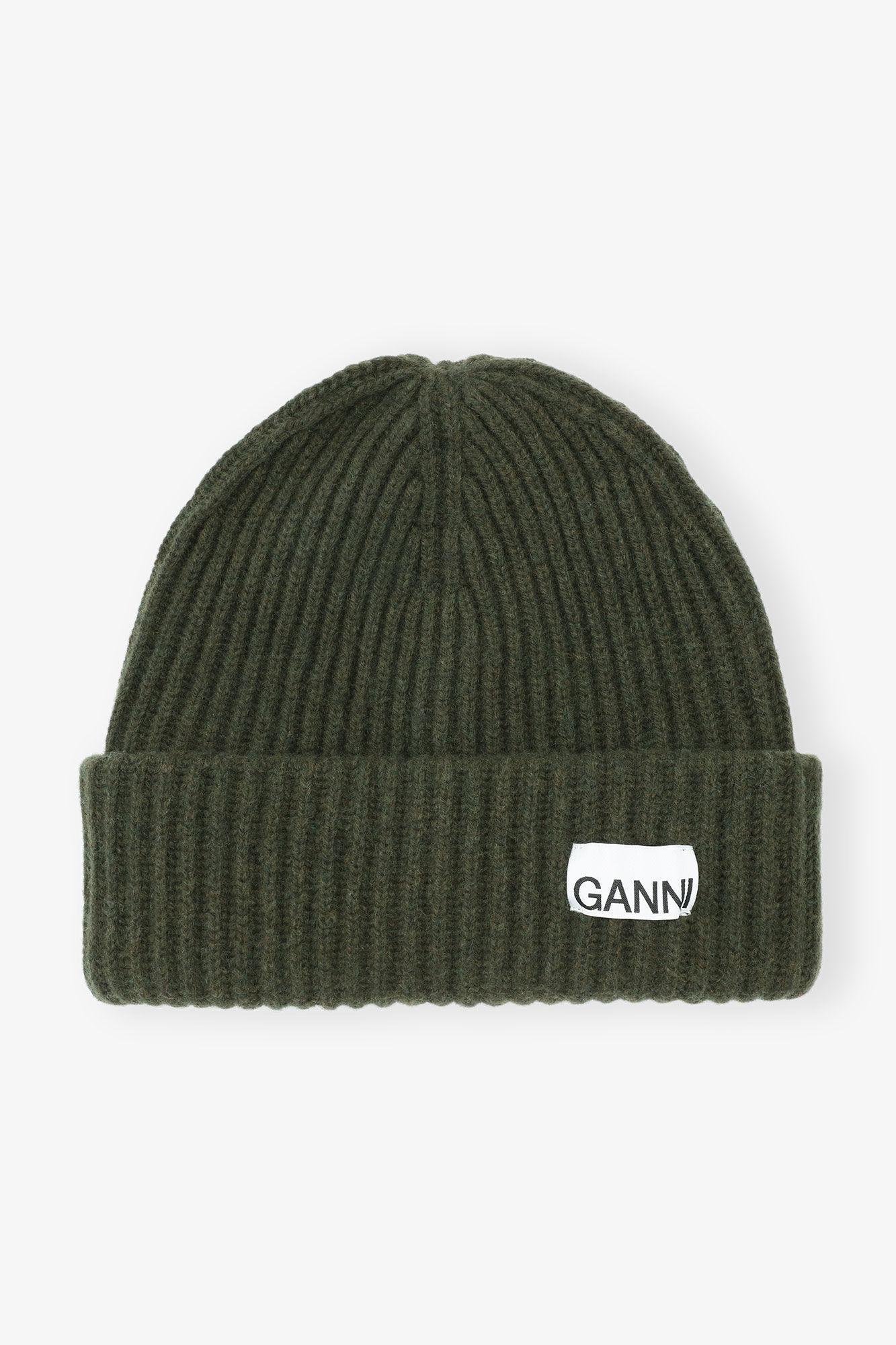 Oversized Wool Rib Knit Beanie Product Image