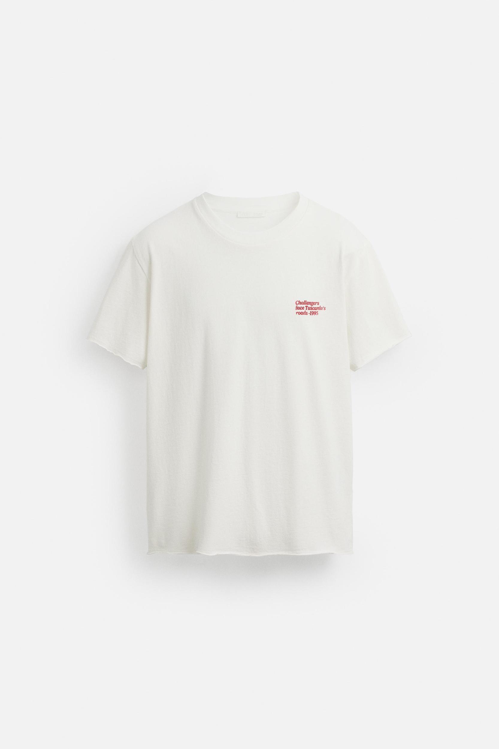 WASHED PRINT TEXT T-SHIRT Product Image