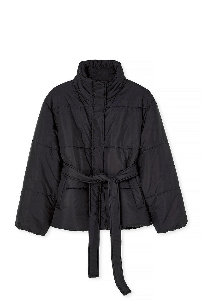 Short Padded Belted Jacket Product Image