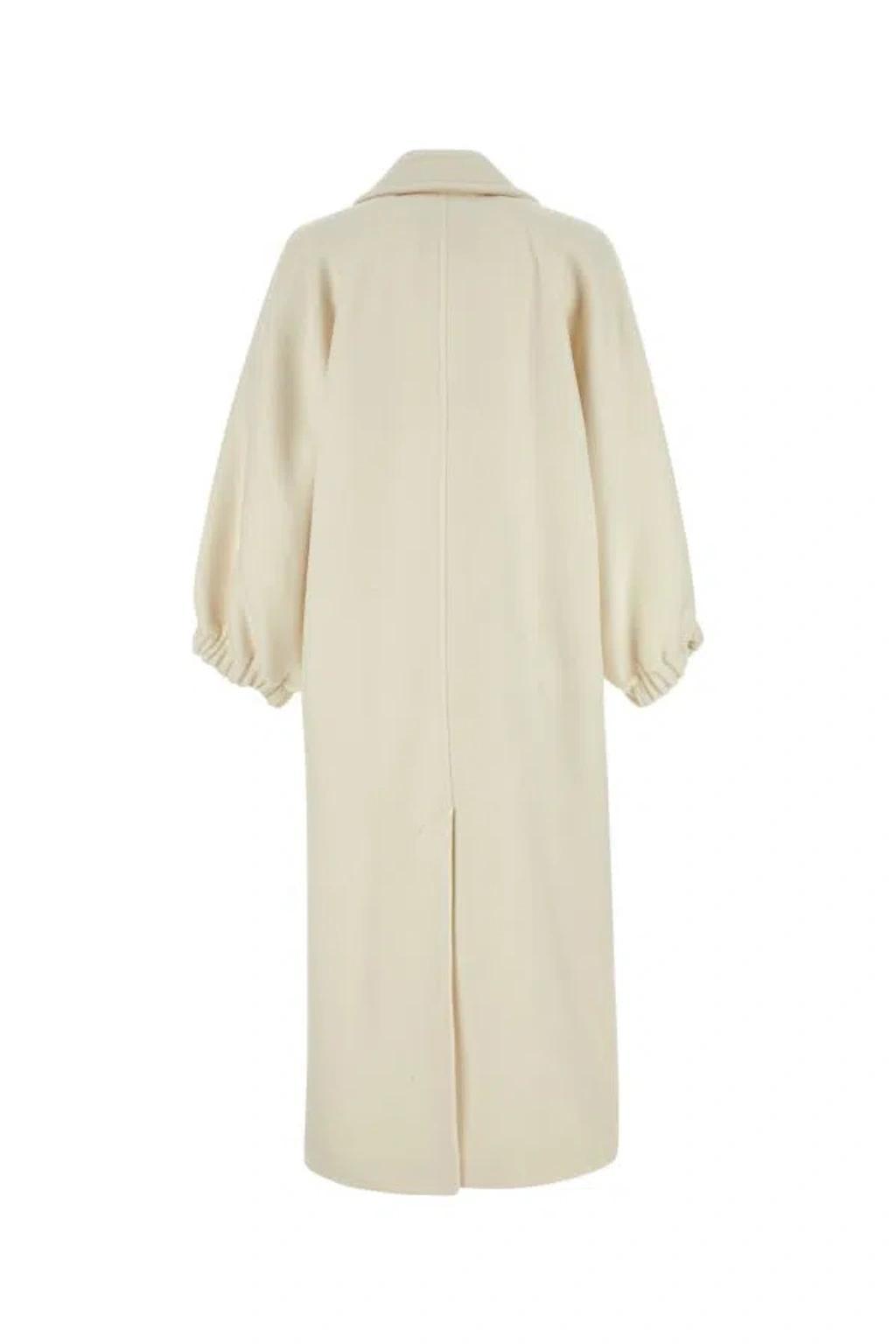 MAX MARA Woman Ivory Cashmere Zaffo Coat In White Product Image