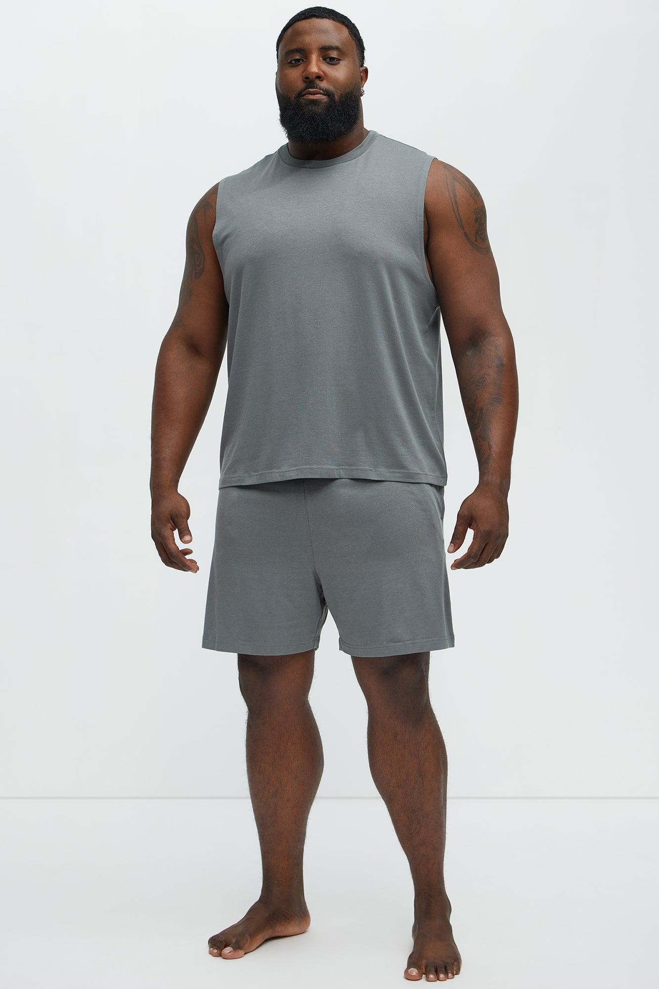 Essential Modal Lounge Sleeveless Muscle Tee - Slate Grey Product Image