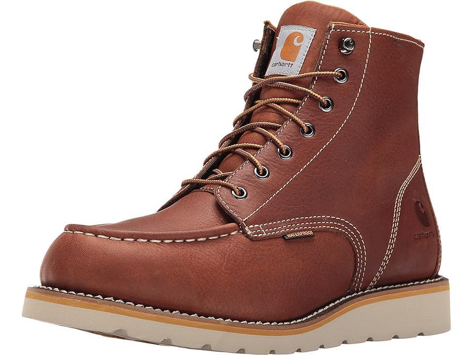 Carhartt 6 Steel Toe Waterproof Wedge Boot (Tan Oil Tanned Leather) Men's Work Boots Product Image