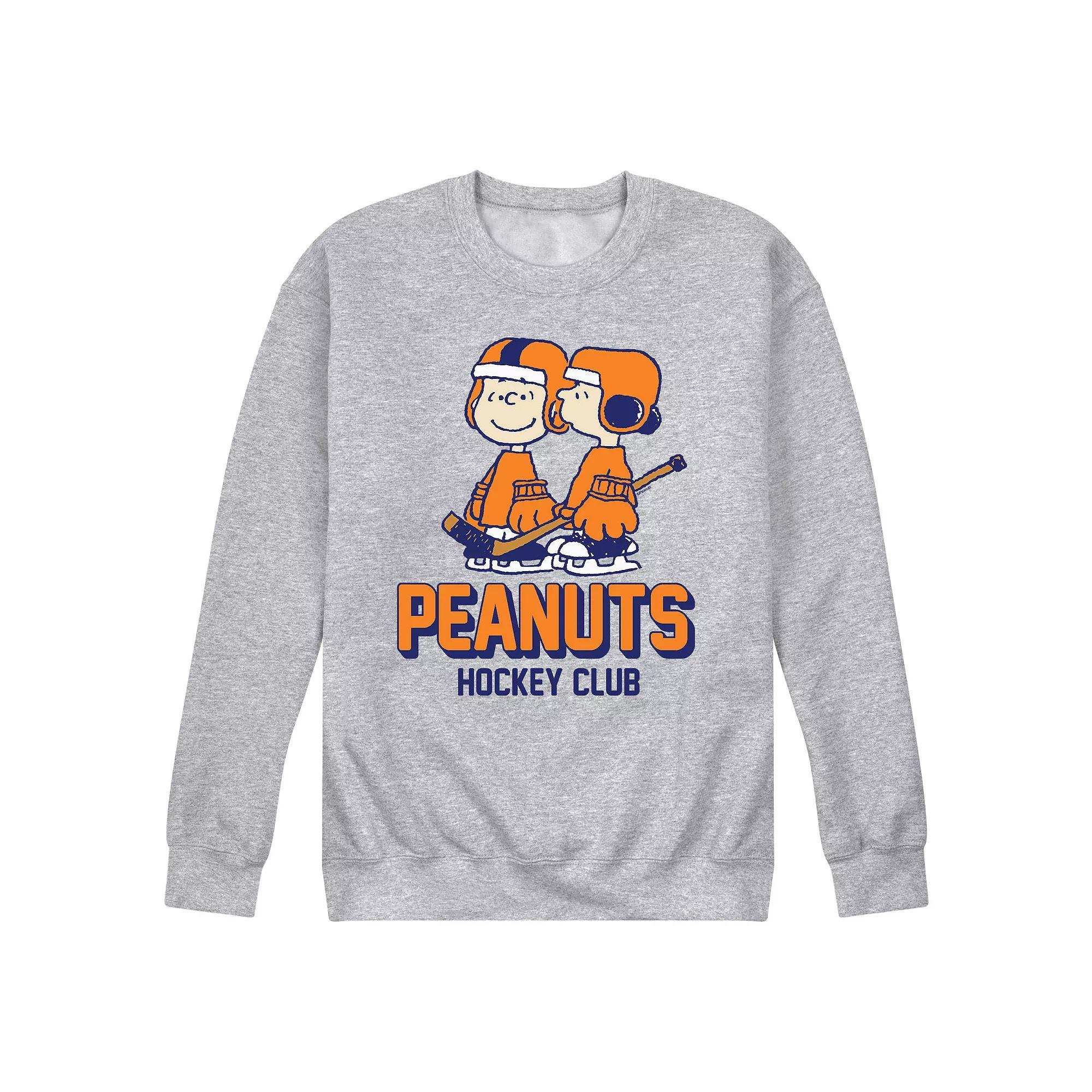 Men's Peanuts Hockey Club Sweatshirt, Size: Small, Gray Product Image