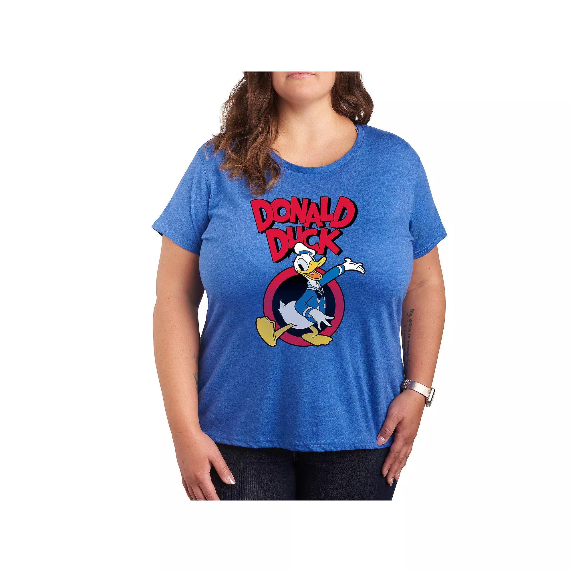 Disney's Donald Duck Plus Graphic Tee, Women's, Size: 4XL, Grey Royal Blue Product Image