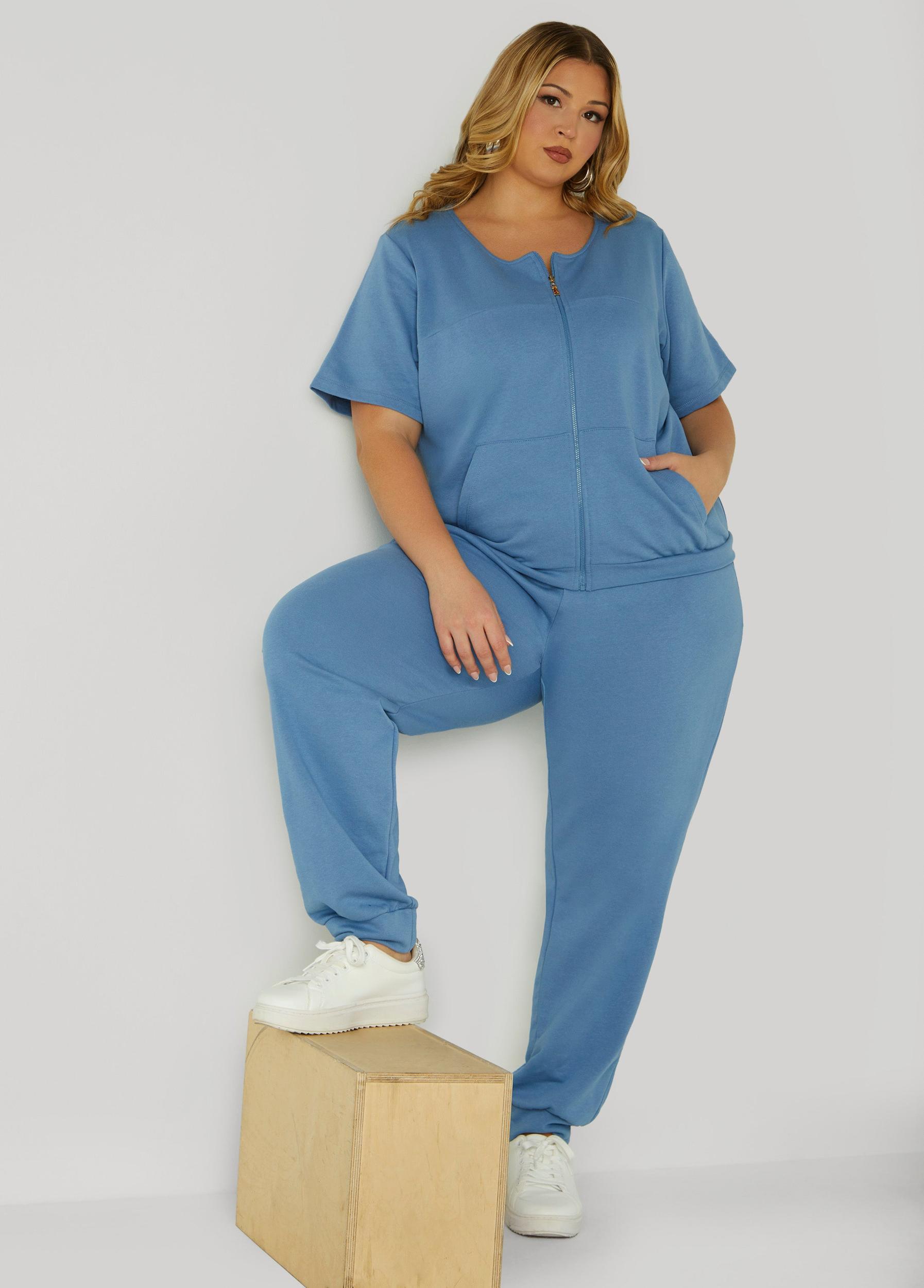 Plus Size French Terry Zip Front Jacket Ashley Stewart Product Image