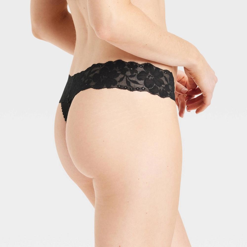 Womens Cotton Comfort Thong - Auden Black M Product Image