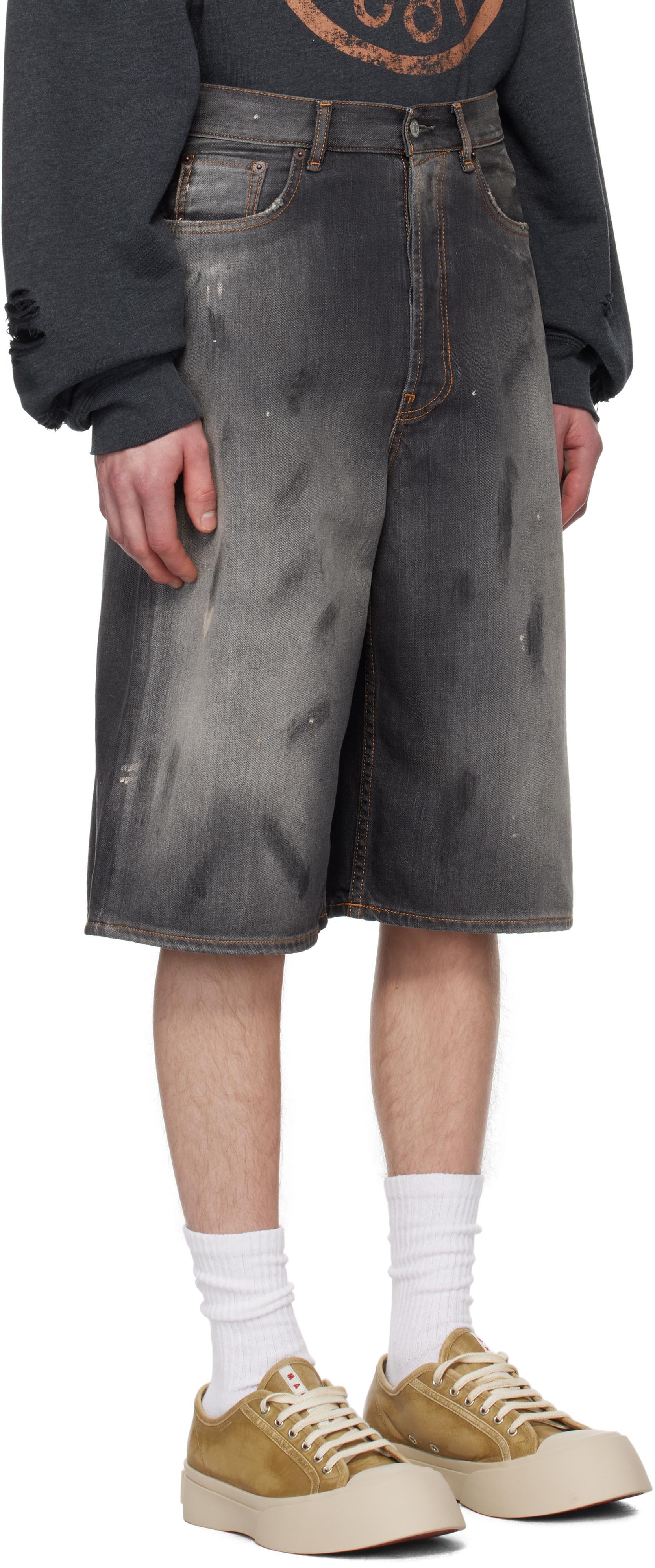 ACNE STUDIOS Distressed Denim Shorts In 900 Black Product Image