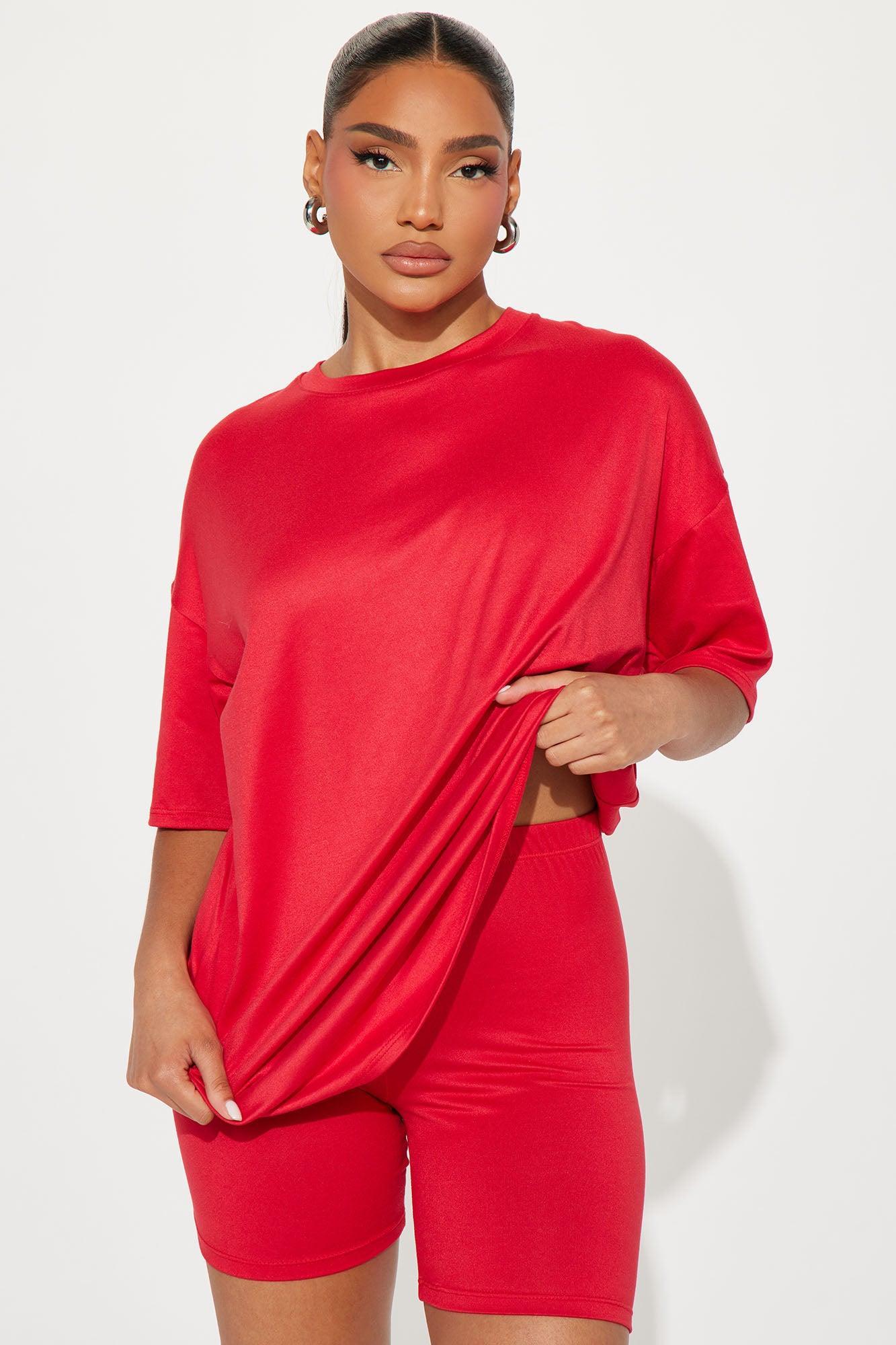 Weekend Vibes Short Set - Red Product Image