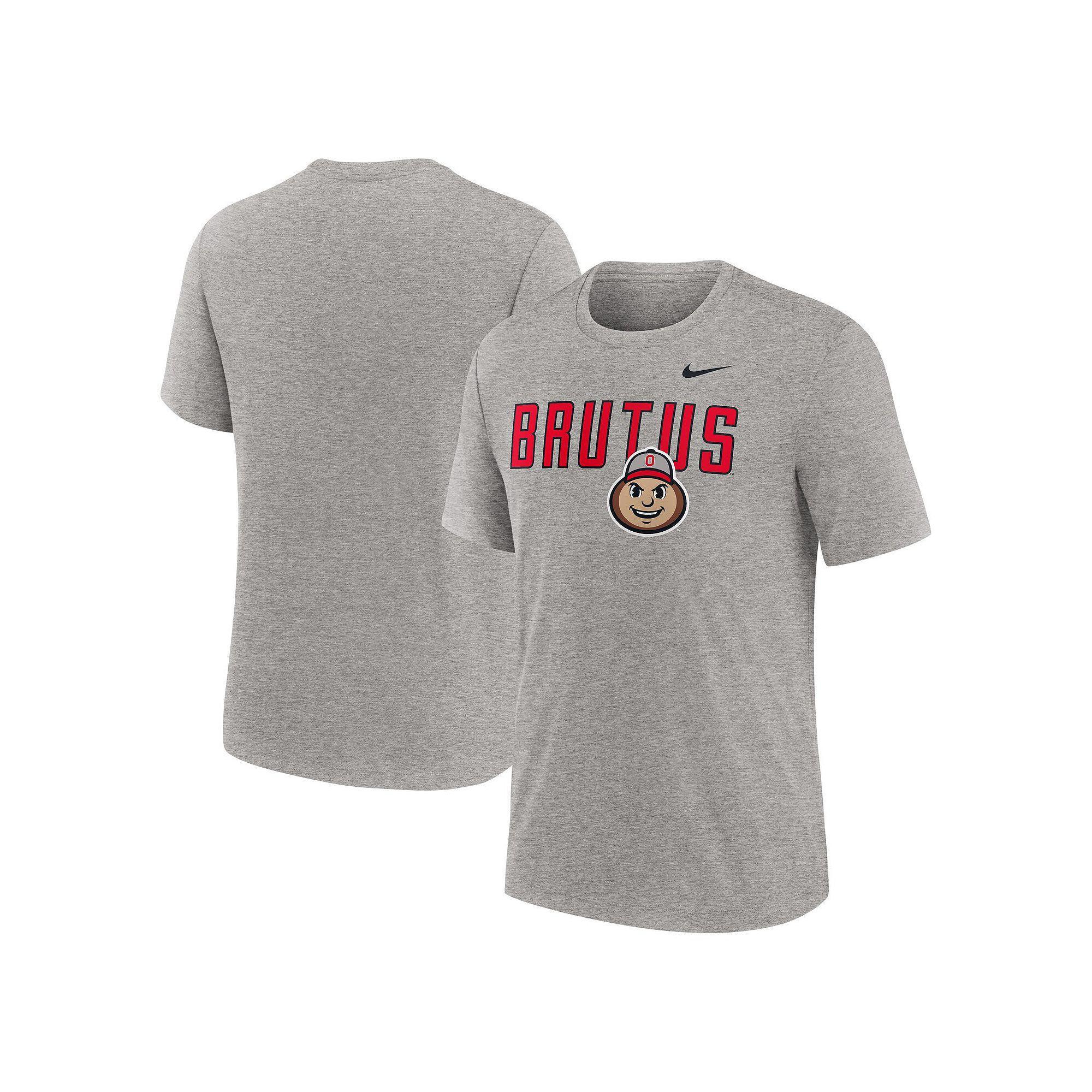 Men's Nike Heather Gray Ohio State Buckeyes Campus Local Tri-Blend T-Shirt,  Product Image