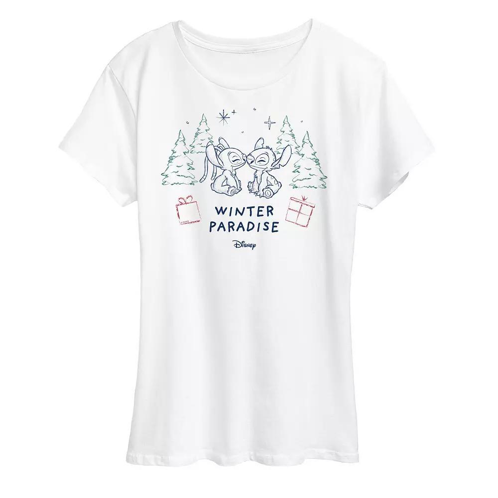 Disney's Lilo and Stitch Women's Winter Paradise Graphic Tee,  Product Image
