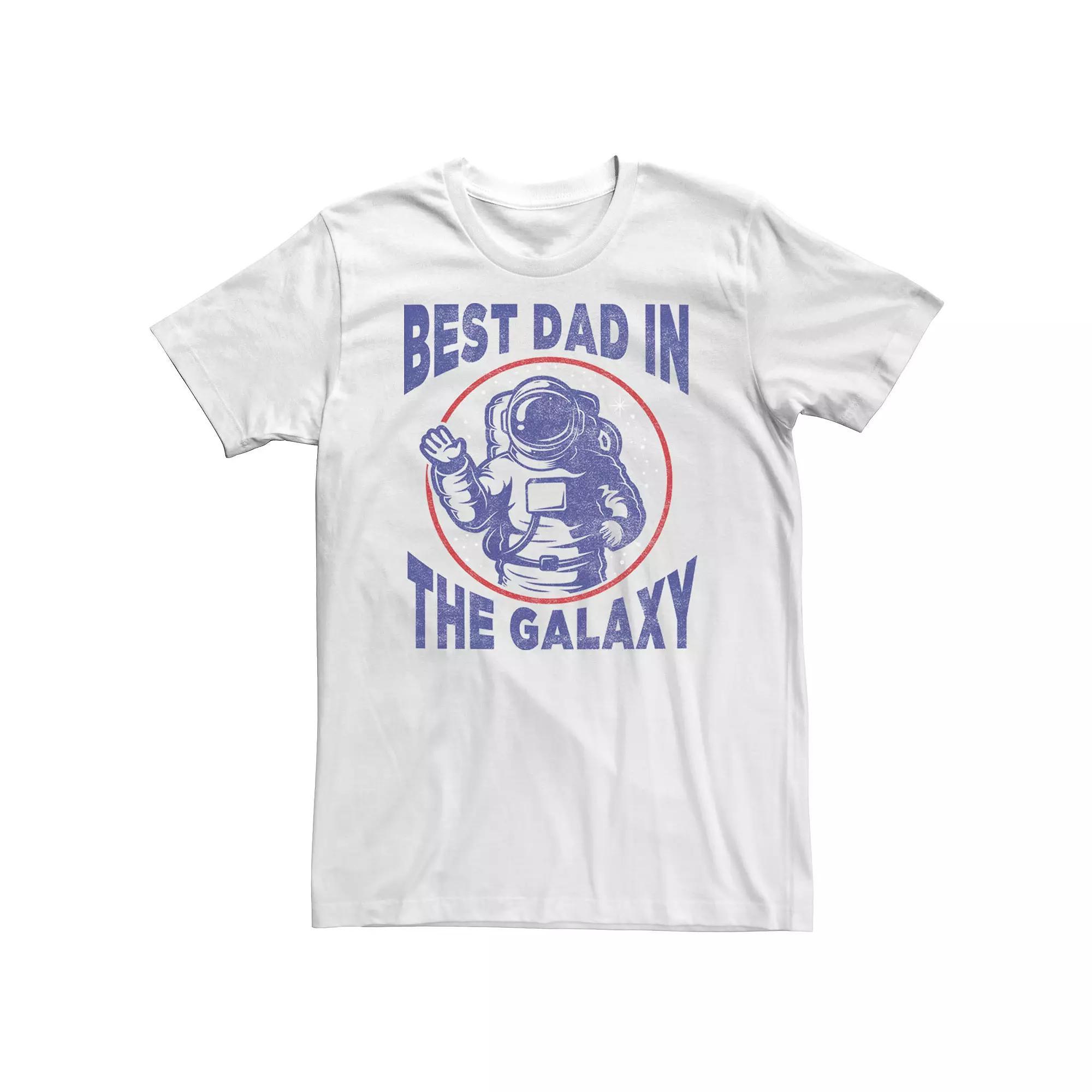 Big & Tall Father's Day "Best Dad In The Galaxy" Astronaut Tee, Men's, Size: 4XL, White Product Image