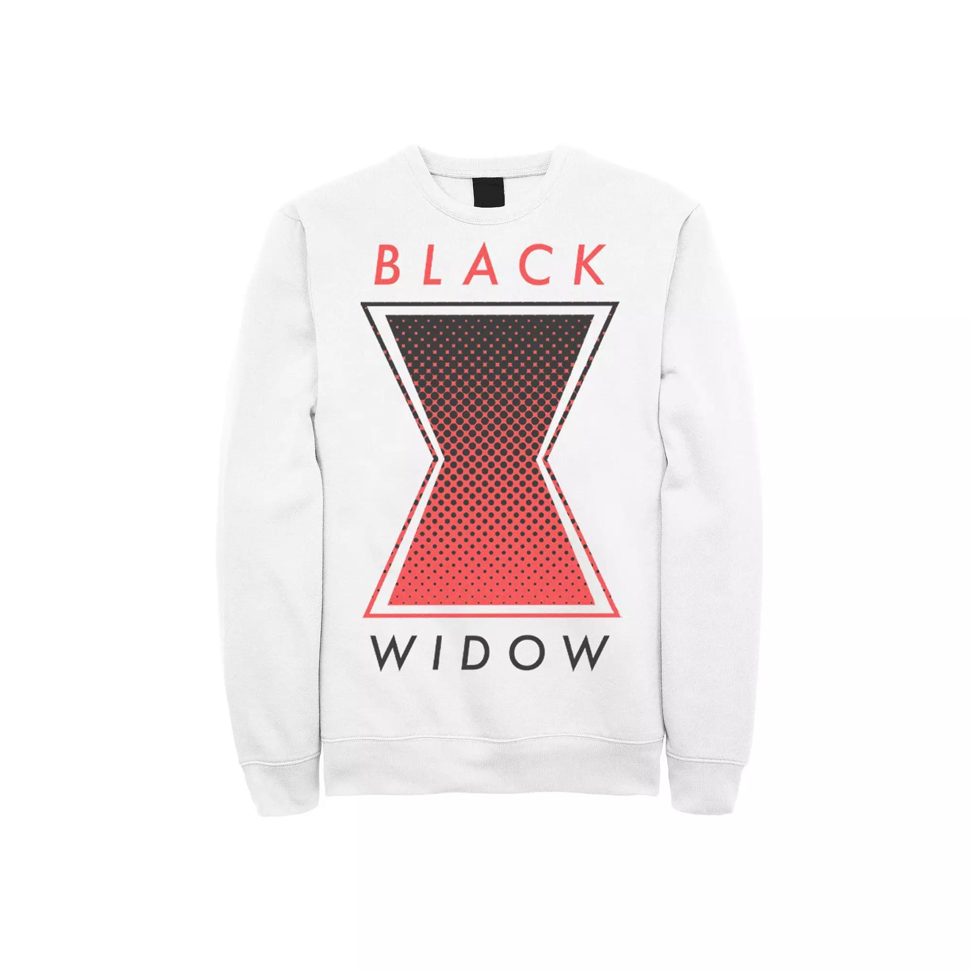 Men's Marvel Black Widow Gradient Logo Sweatshirt, Size: Medium, White Product Image