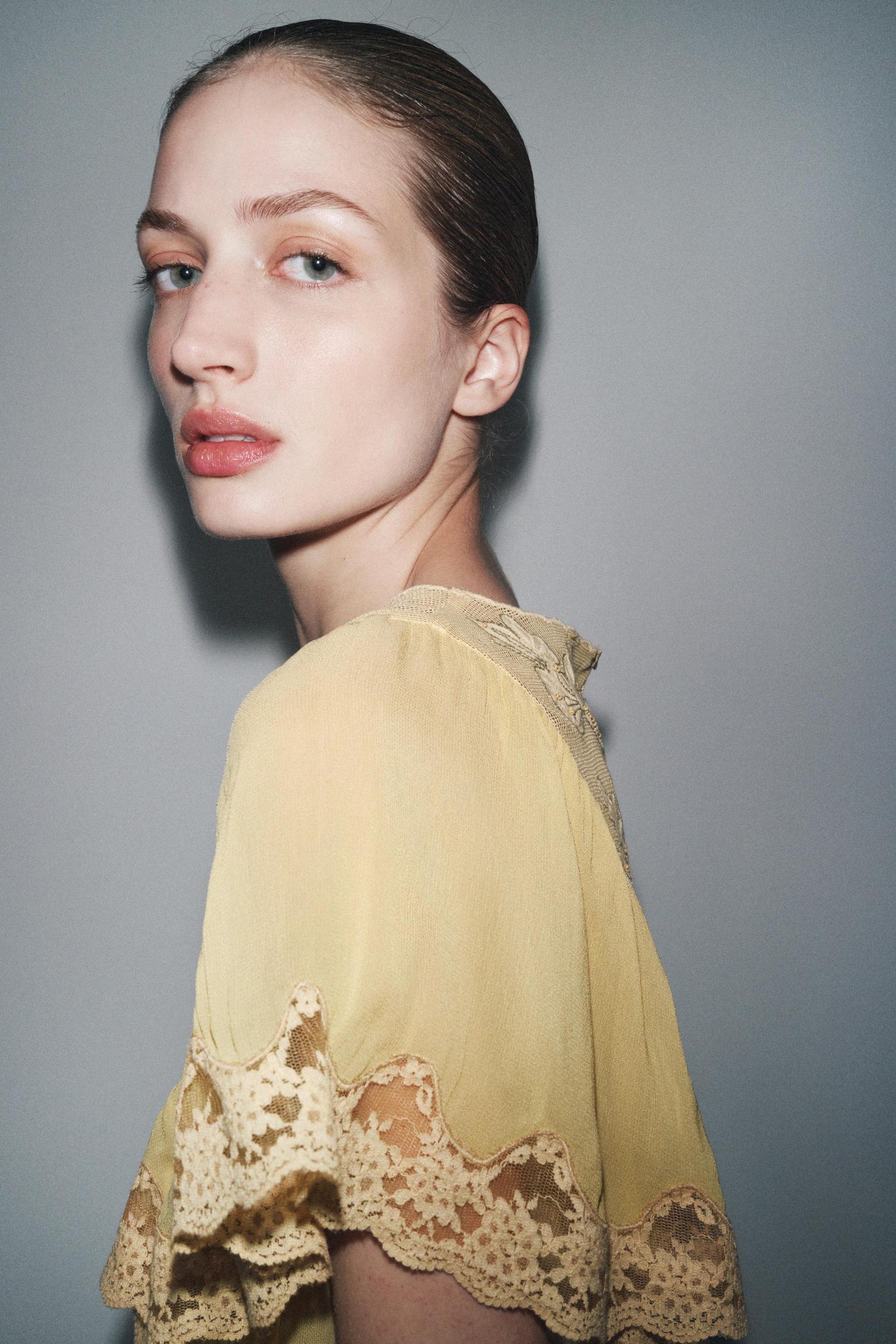 TULLE JUMPSUIT WITH EMBROIDERY AND BEADS Product Image