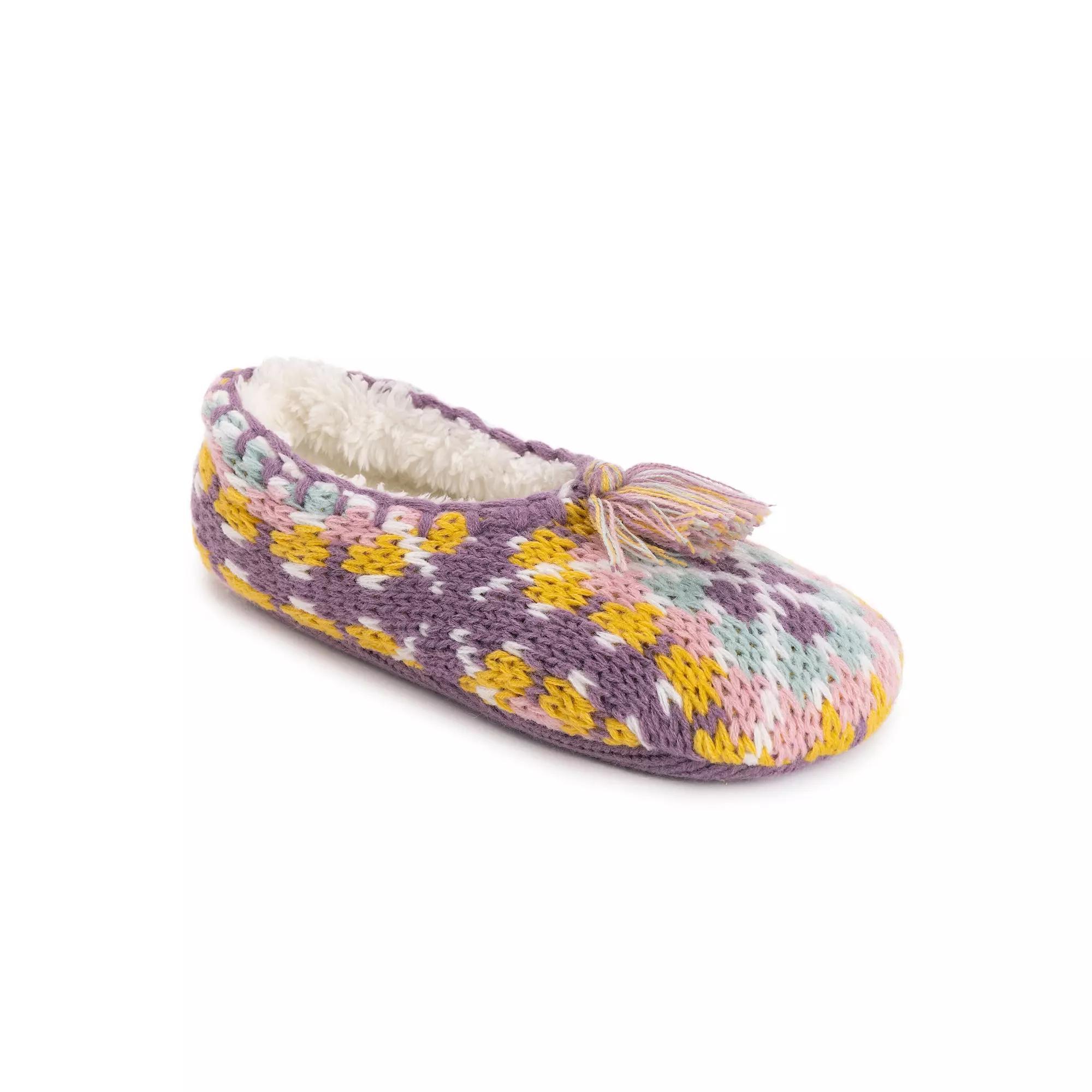 MUK LUKS Womens Knit Ballerina Slippers, Blue Blue Product Image