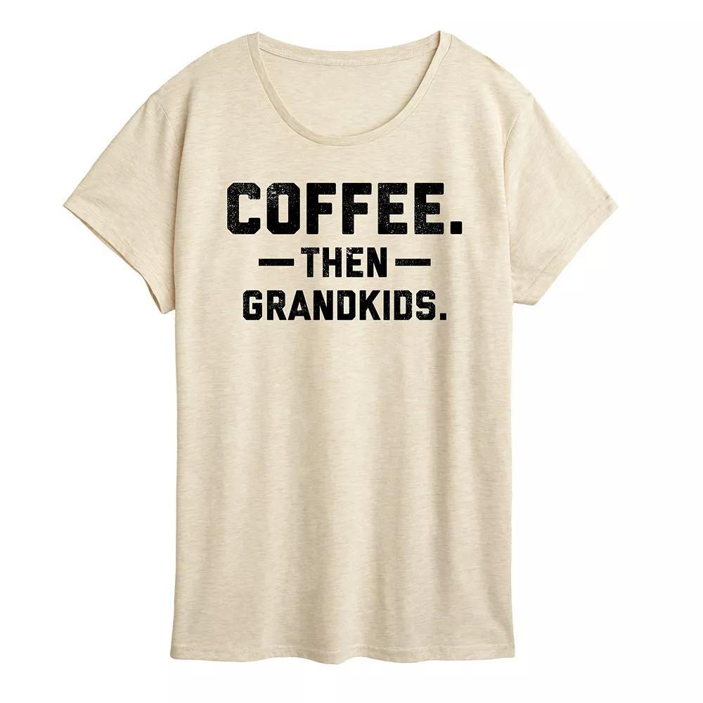 Women's Coffee Then Grandkids Graphic Tee, Size: XL, Beige Product Image