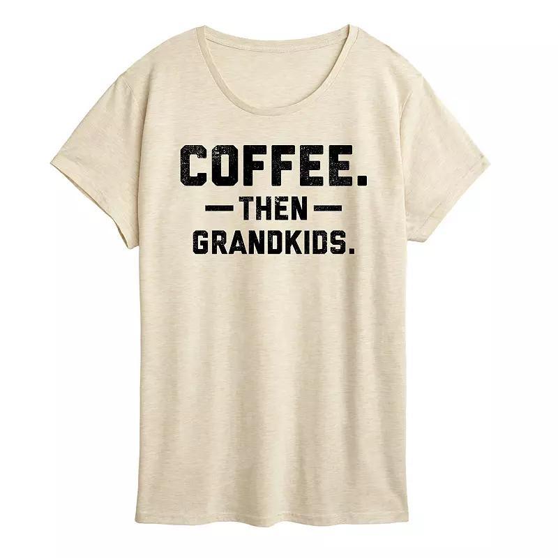 Women's Coffee Then Grandkids Graphic Tee, Size: XL, Beige Product Image