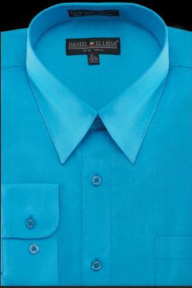 Basic Dress Shirt Convertible Cuff Regular Fit in Turquoise Product Image