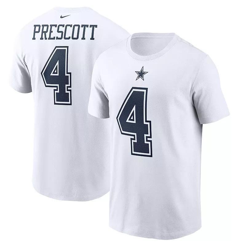 Men's Nike Dak Prescott White Dallas Cowboys Name & Number T-Shirt, Size: Small Product Image