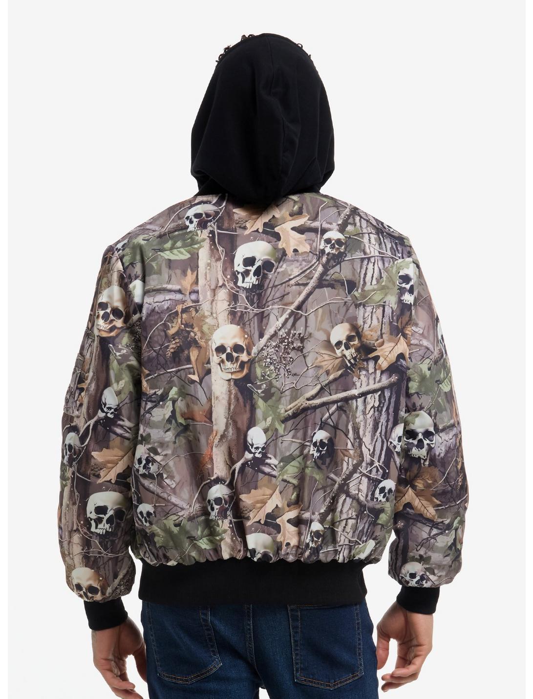 Skull Camouflage Hooded Bomber Jacket Product Image