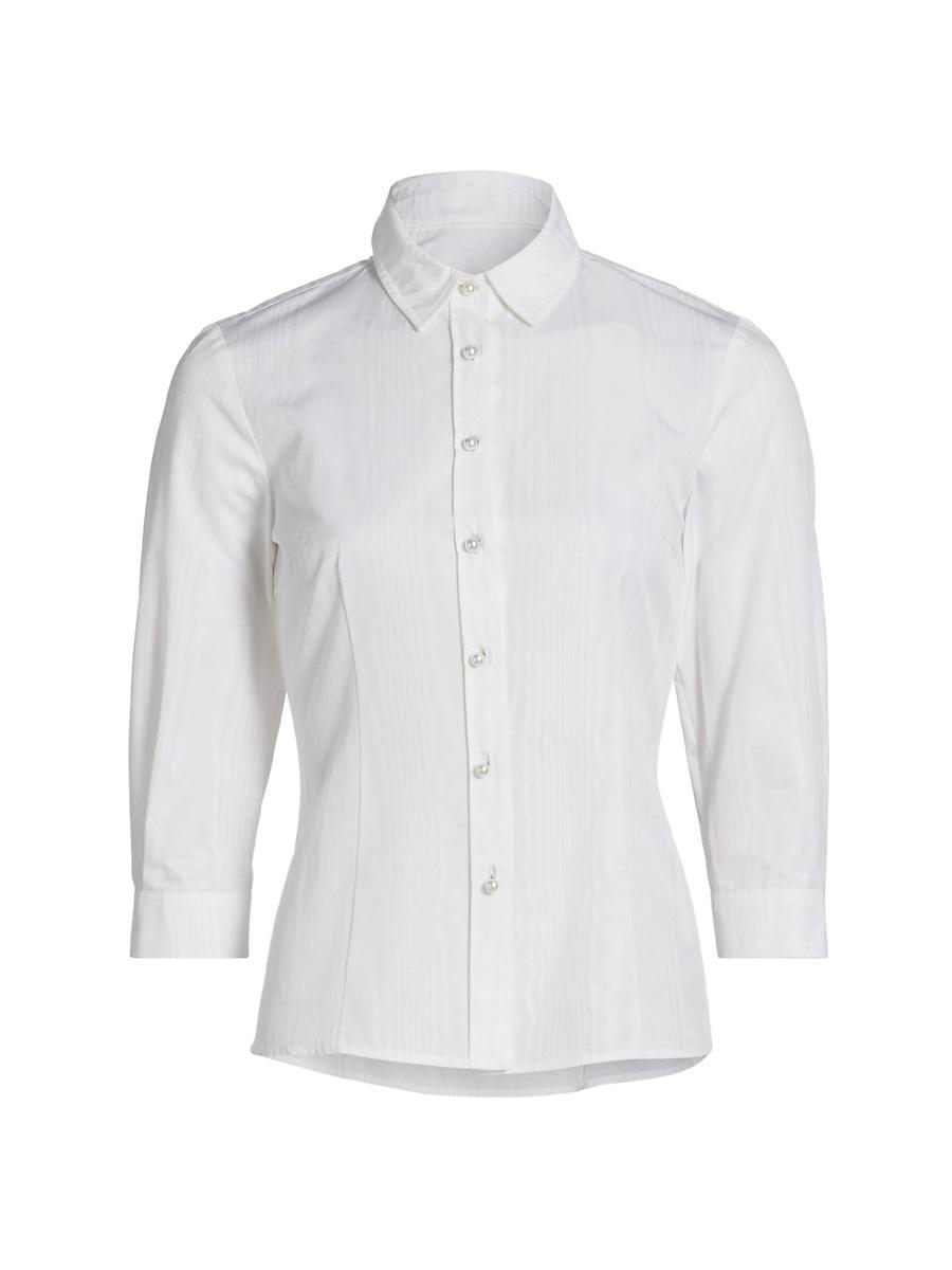 Womens Icon Tailored Pearl-Button Blouse Product Image