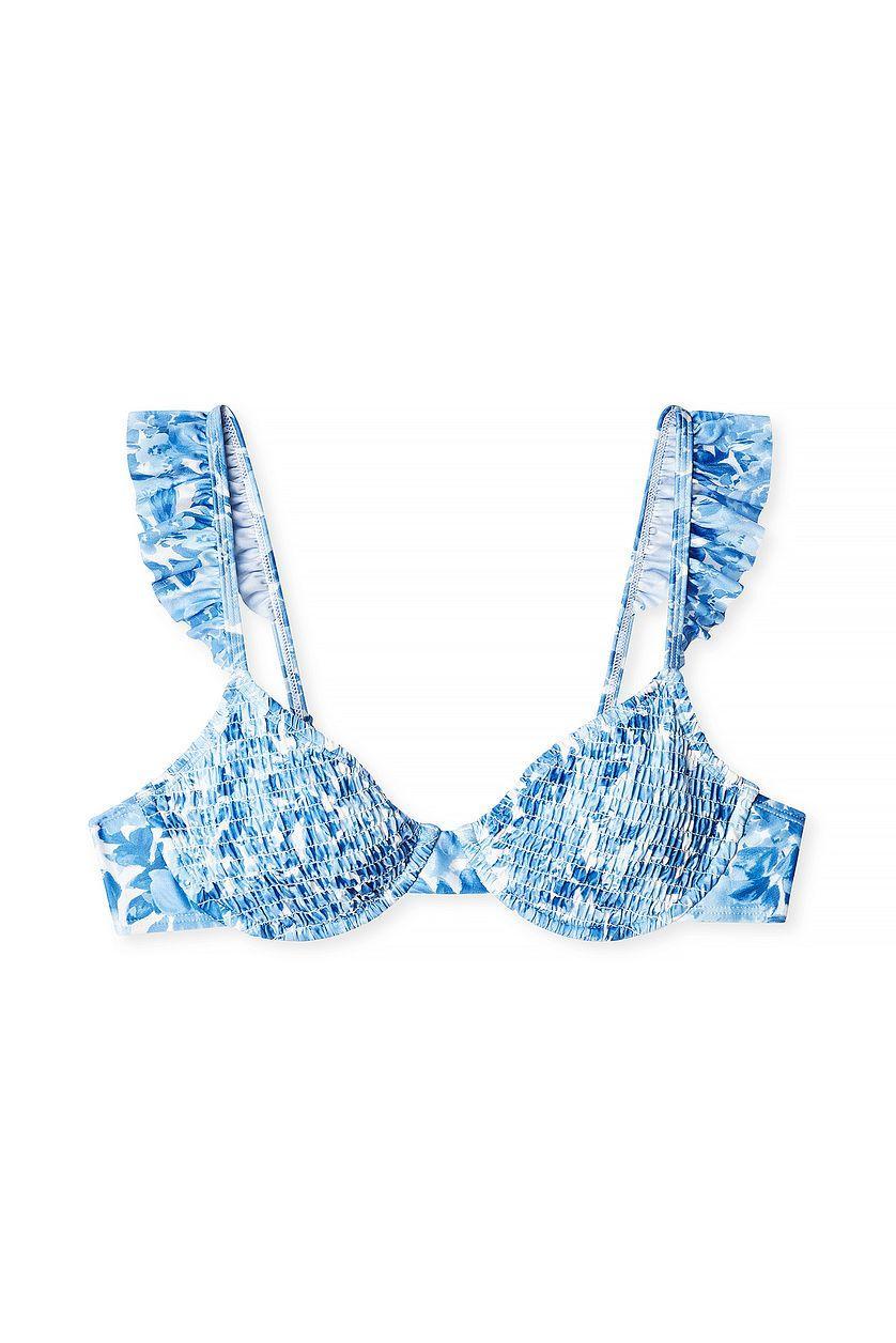 Ruffled Smocked Bikini Top Product Image