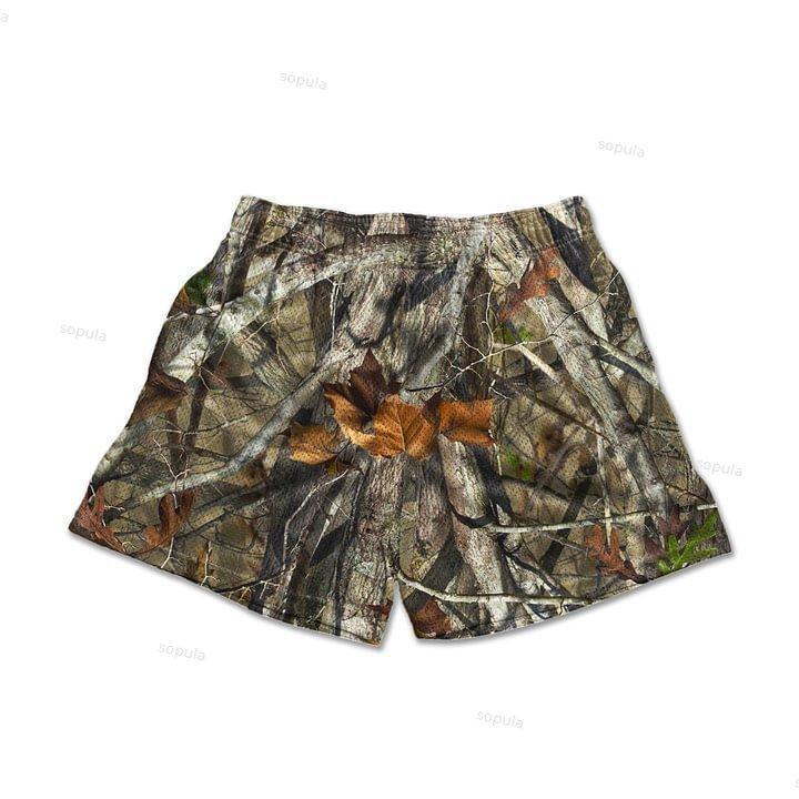 Sopula Vintage Stylish Jungle Graphic Casual Street Mesh Shorts Product Image