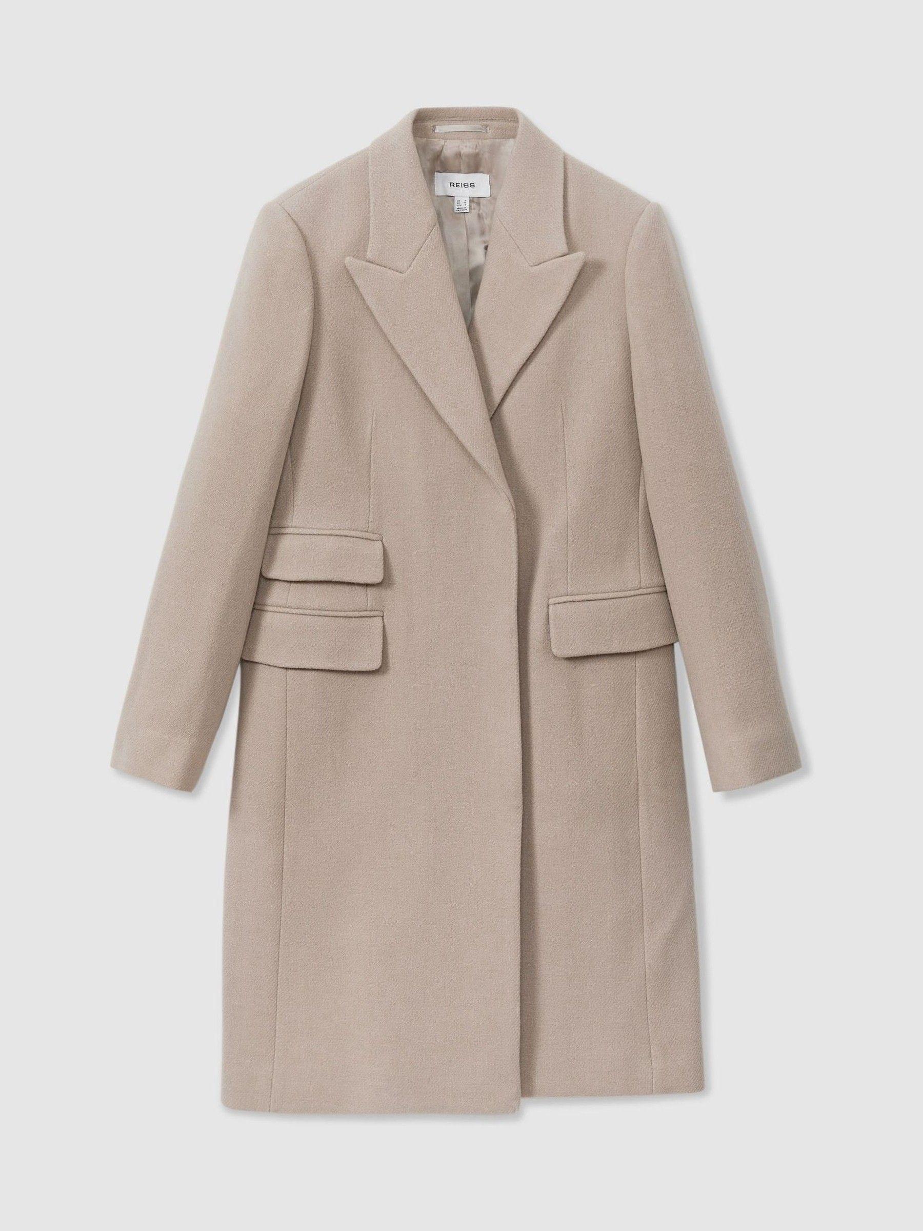 Wool-Blend Coat in Stone Product Image