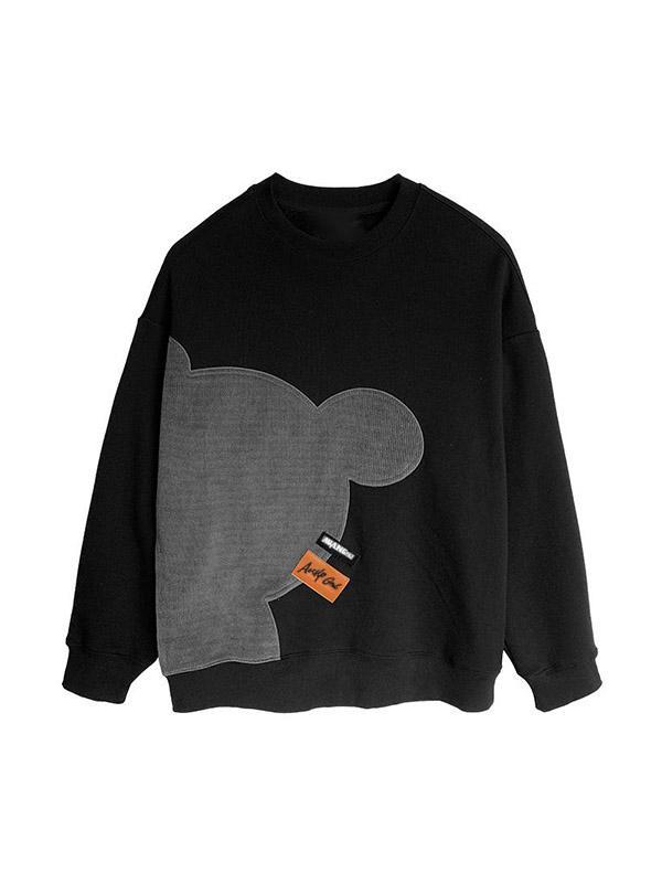 Men's Cartoon Styling Patchwork Sweatshirt Product Image