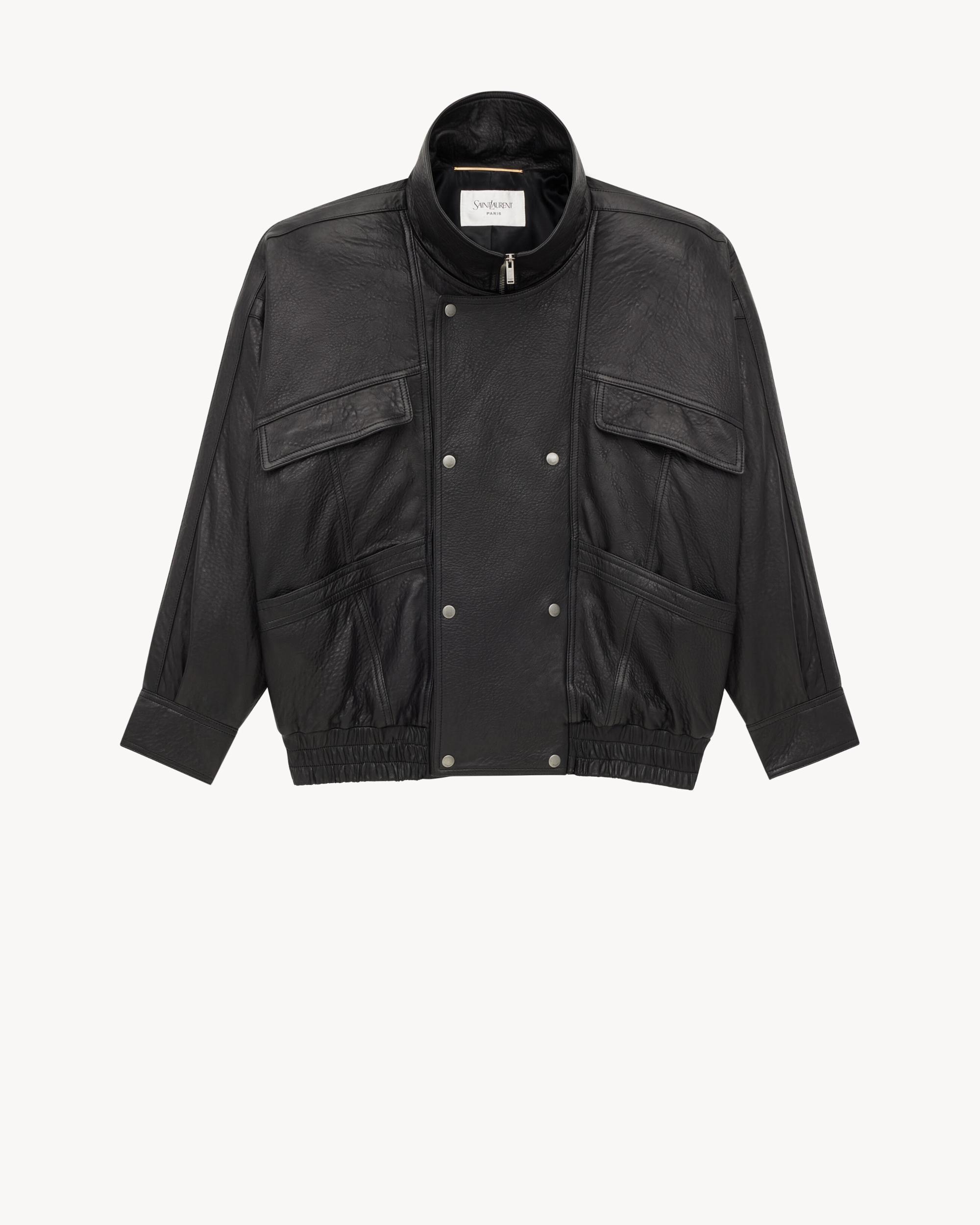 bomber jacket in bubbled lambskin Product Image