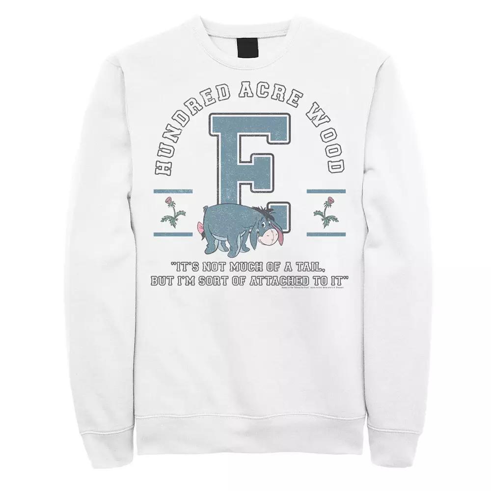 Disney's Winnie The Pooh Eeyore "Not Much Of A Tail" Men's Fleece Sweatshirt, Size: XL, White Product Image