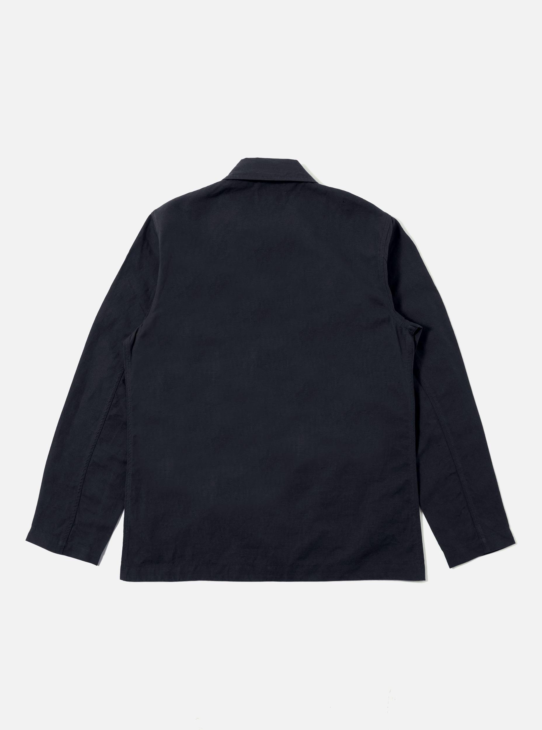 Universal Works Bakers Jacket in Navy Linen Slub Weave Product Image