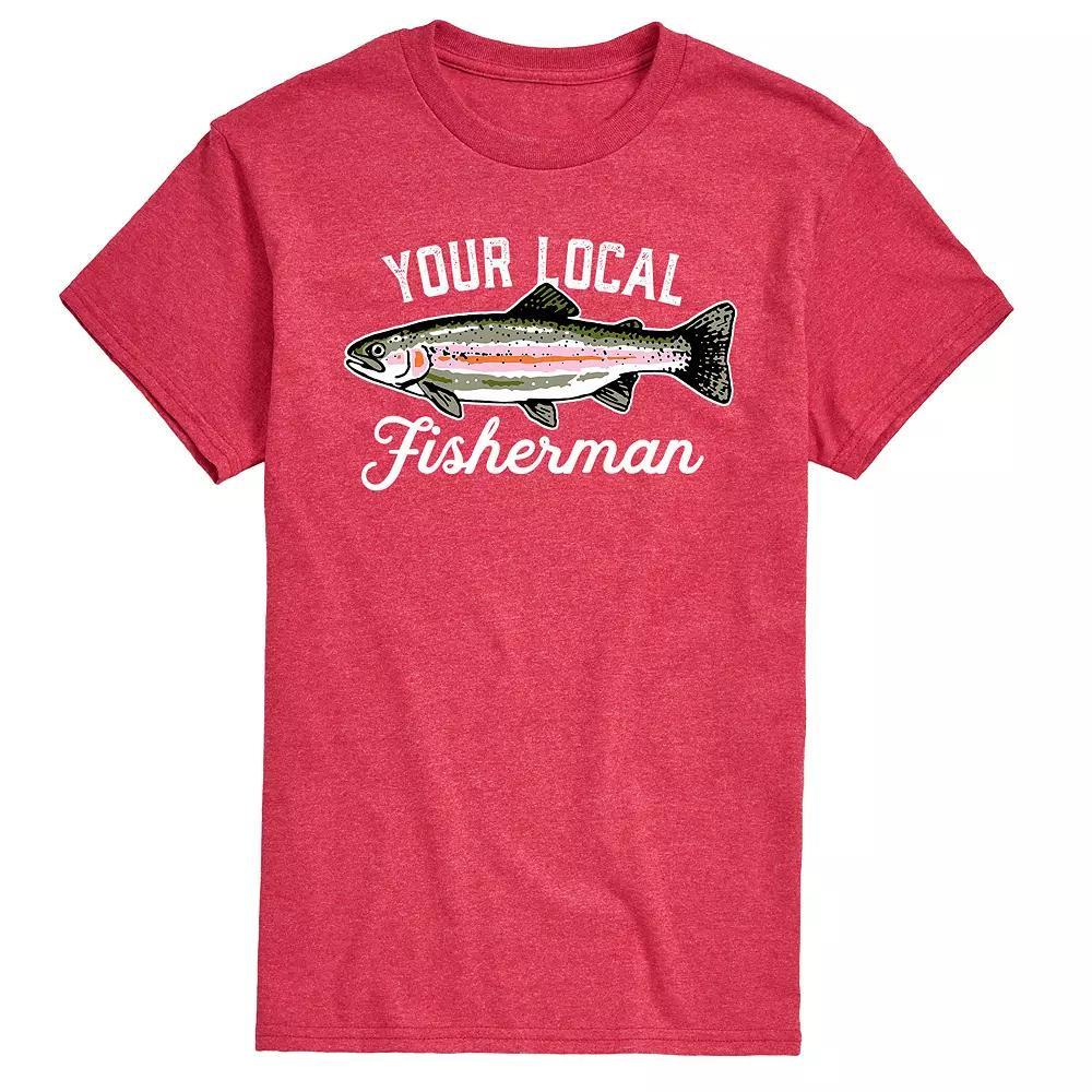 Men's Your Local Fisherman Graphic Tee, Size: XXL, Red Product Image