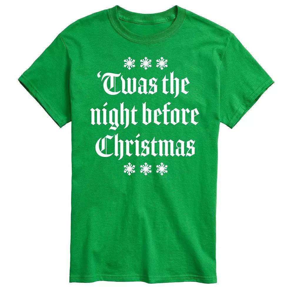 Big & Tall T'was The Night Before Christmas Graphic Tee, Men's, Size: 3XL Tall, Green Product Image