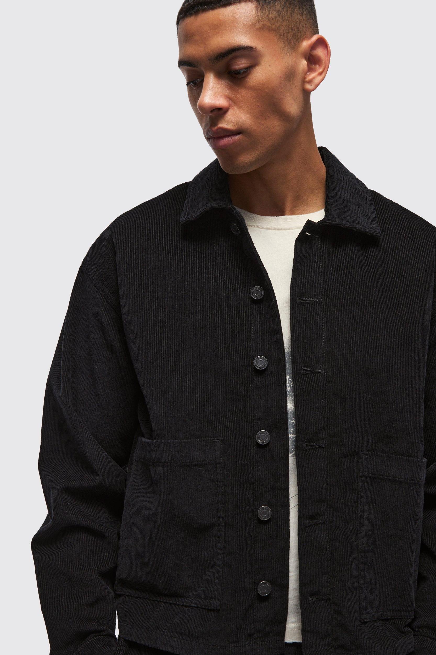 Boxy Cord Jacket | boohooMAN USA Product Image